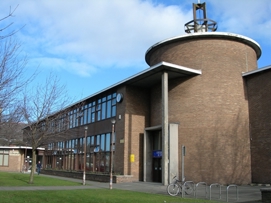 a photo of the outside of Crosby Library