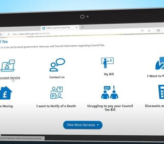 Screen showing Sefton Council Tax web page